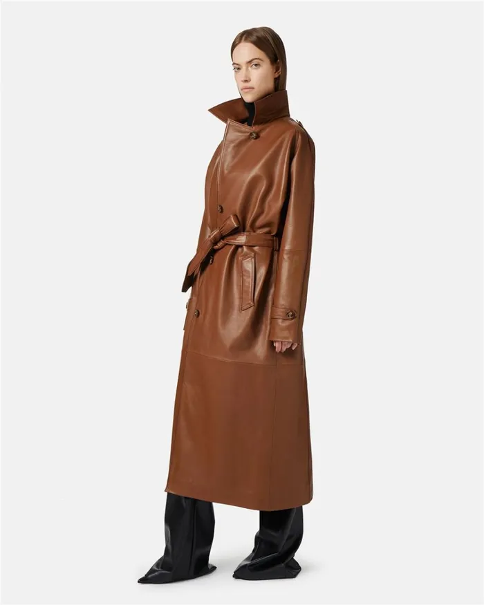 Women OUTERWEAR Iceberg Long Leather Coat Women OUTERWEAR Iceberg Long Leather Coat
