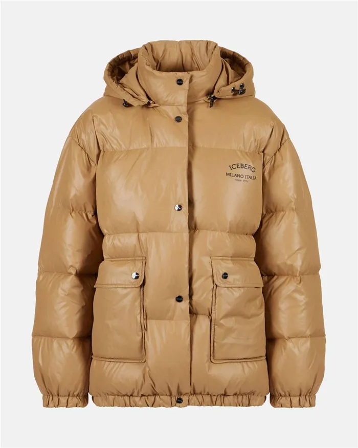Women OUTERWEAR Iceberg Short Down Jacket With Real Down Hood Women OUTERWEAR Iceberg Short Down Jacket With Real Down Hood