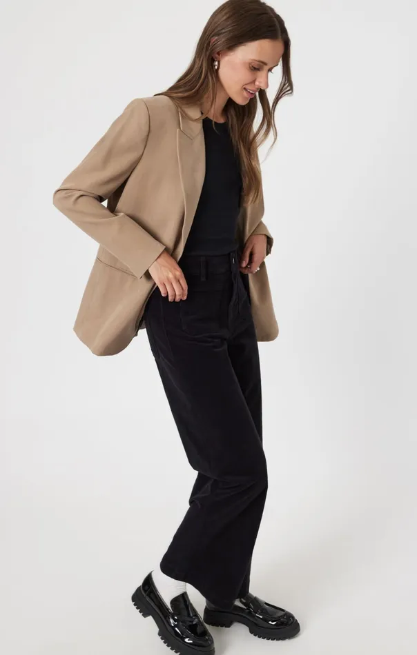 Women Paloma Marine Wide Leg In Black Cord Mavi Jeans Pants
