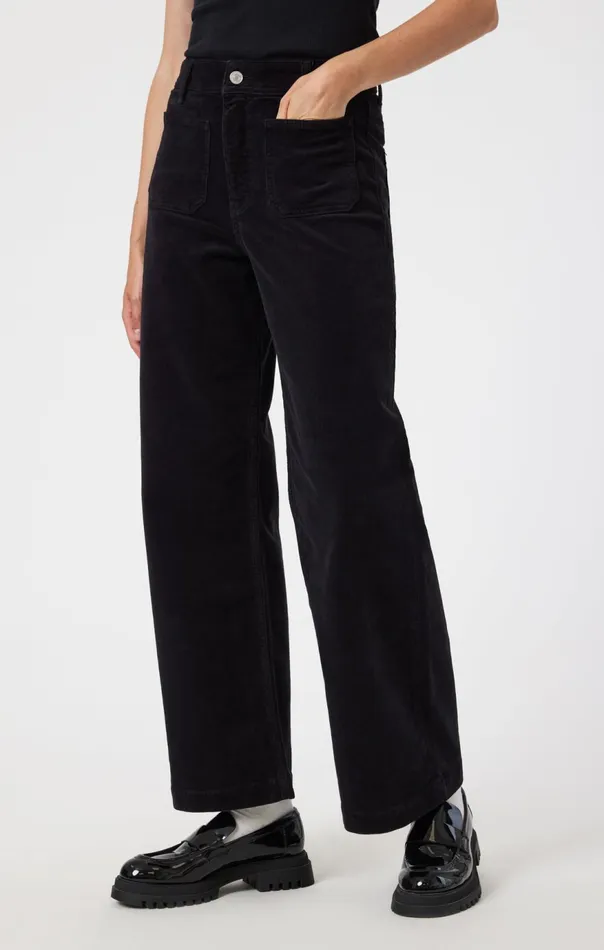 Women Paloma Marine Wide Leg In Black Cord Mavi Jeans Pants