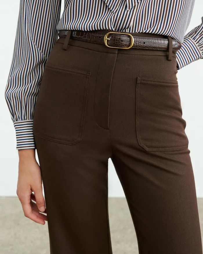 Women Pants and Shorts Nili Lotan CHRISTOPHE PANT Brown