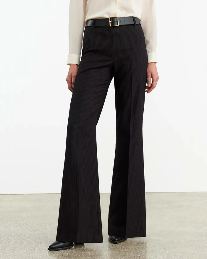 Women Pants and Shorts Nili Lotan EFFY PANT Black Pinstripe