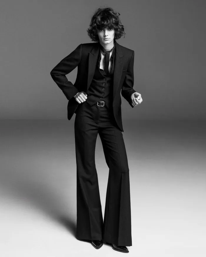 Women Pants and Shorts Nili Lotan EFFY PANT Black Pinstripe