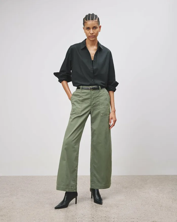 Women Pants and Shorts Nili Lotan LEON BOY PANT Carbon