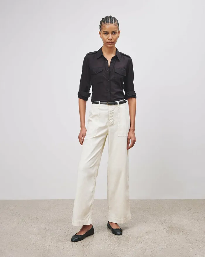 Women Pants and Shorts Nili Lotan LEON BOY PANT Carbon