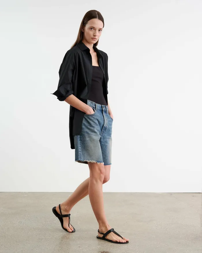 Women Pants and Shorts Nili Lotan RUSSEL DENIM SHORT Summer Wash
