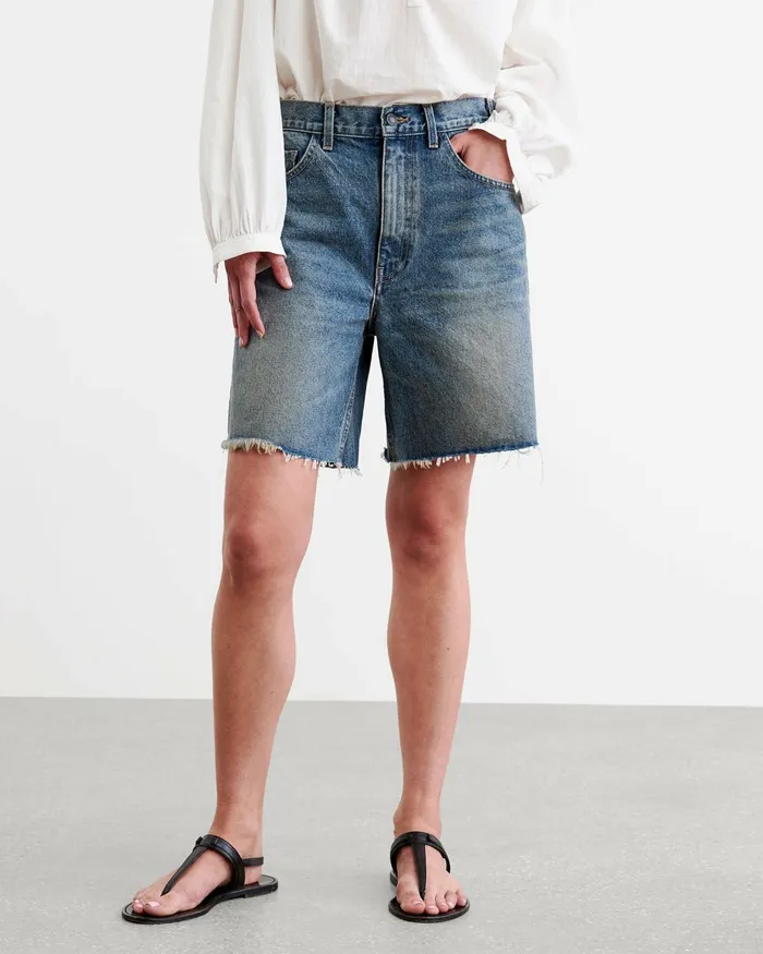 Women Pants and Shorts Nili Lotan RUSSEL DENIM SHORT Summer Wash