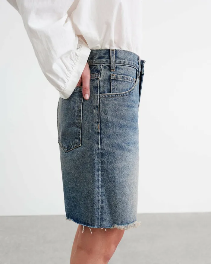 Women Pants and Shorts Nili Lotan RUSSEL DENIM SHORT Summer Wash
