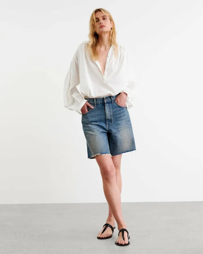 Women Pants and Shorts Nili Lotan RUSSEL DENIM SHORT Summer Wash
