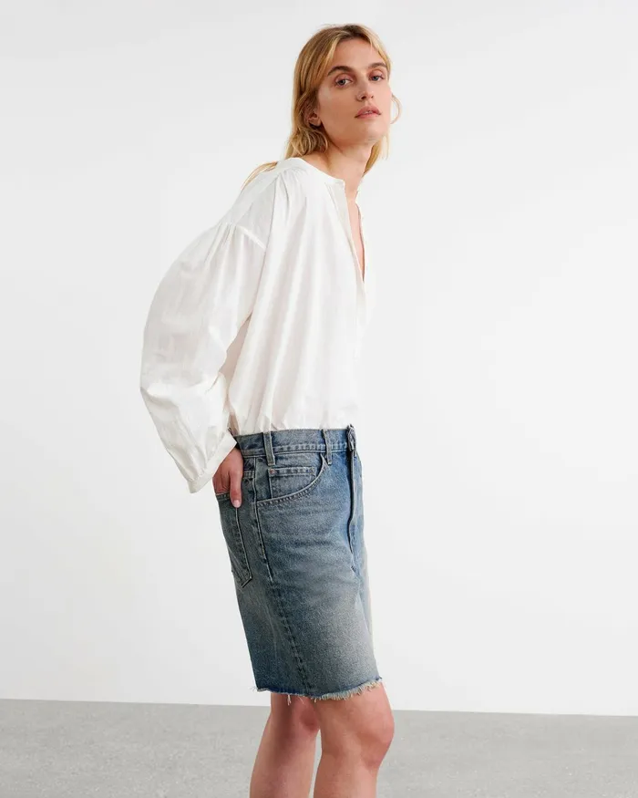 Women Pants and Shorts Nili Lotan RUSSEL DENIM SHORT Summer Wash