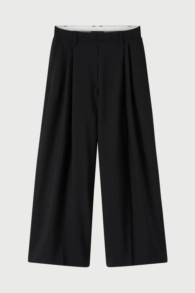 Women Pants And Shorts Lee Mathews Mortimer Wide Leg Pant Black