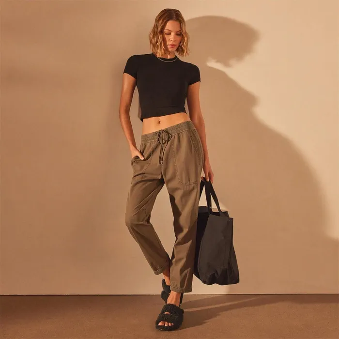 Women PantsDenim James Perse Micro Twill Casual Pant Army Green Pigment
