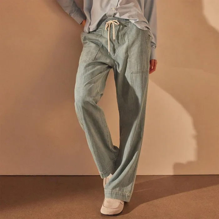 Women PantsDenim James Perse Wide Leg Pull On Denim Pant Bleach Wash