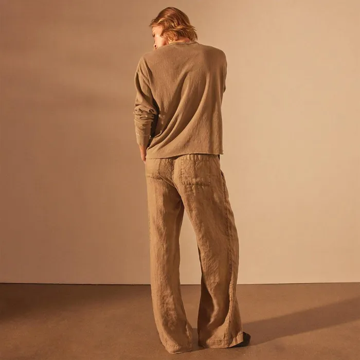 Women PantsDenim James Perse Wide Leg Relaxed Linen Pant Cashew Pigment