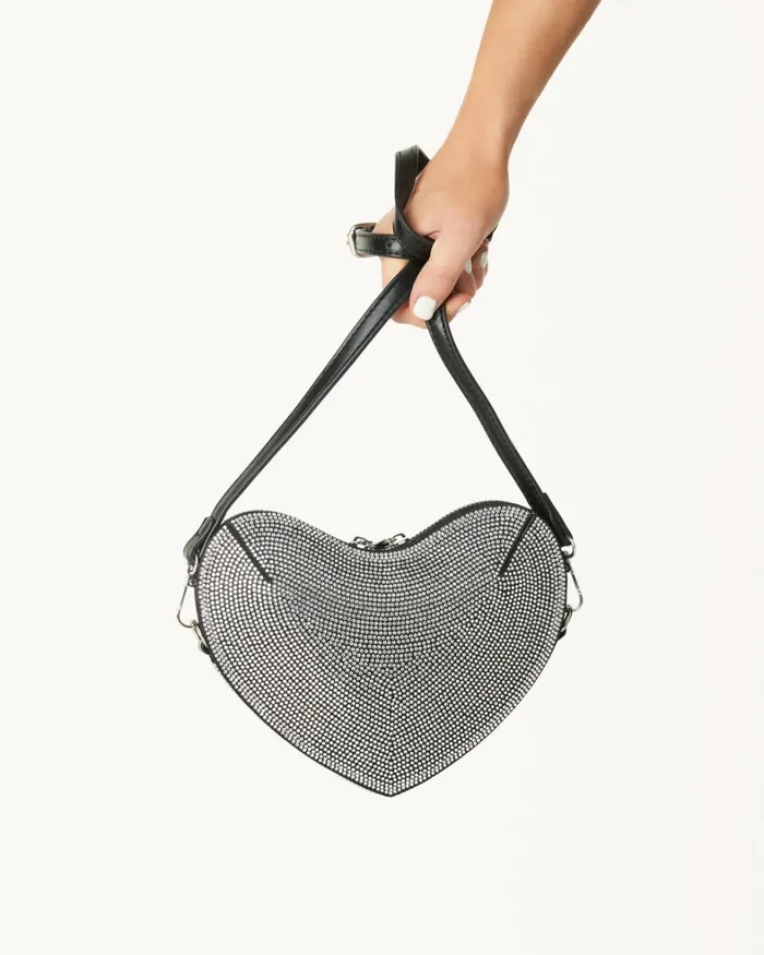 Women Party Heels Billini LELLO CROSS BODY BAG 8211 BLACKSILVER DIAMANTE
