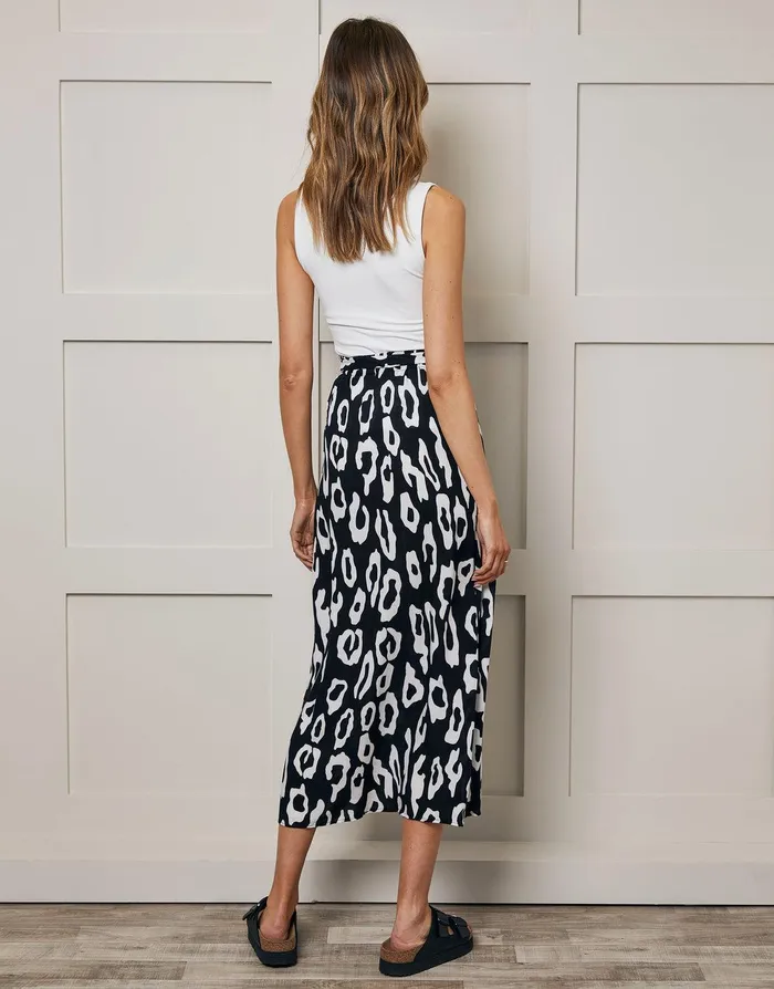 Women Petite Black and White Animal Print Wrap Midi Skirt Black Threadbare Skirts Women Petite Black and White Animal Print Wrap Midi Skirt Black Threadbare Skirts