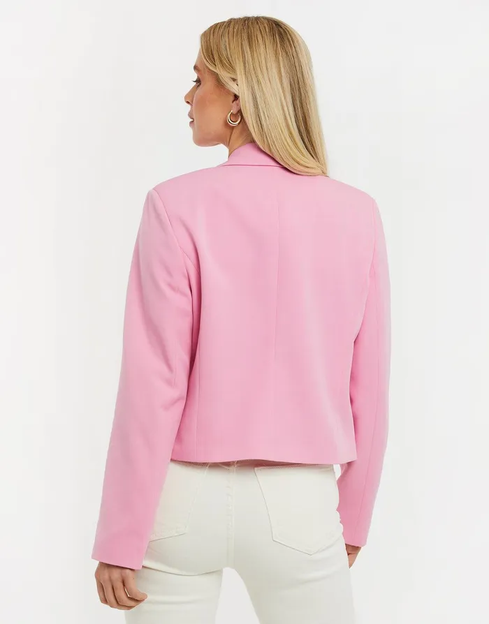 Women Pink Cropped Blazer Pink Threadbare Blazers Women Pink Cropped Blazer Pink Threadbare Blazers