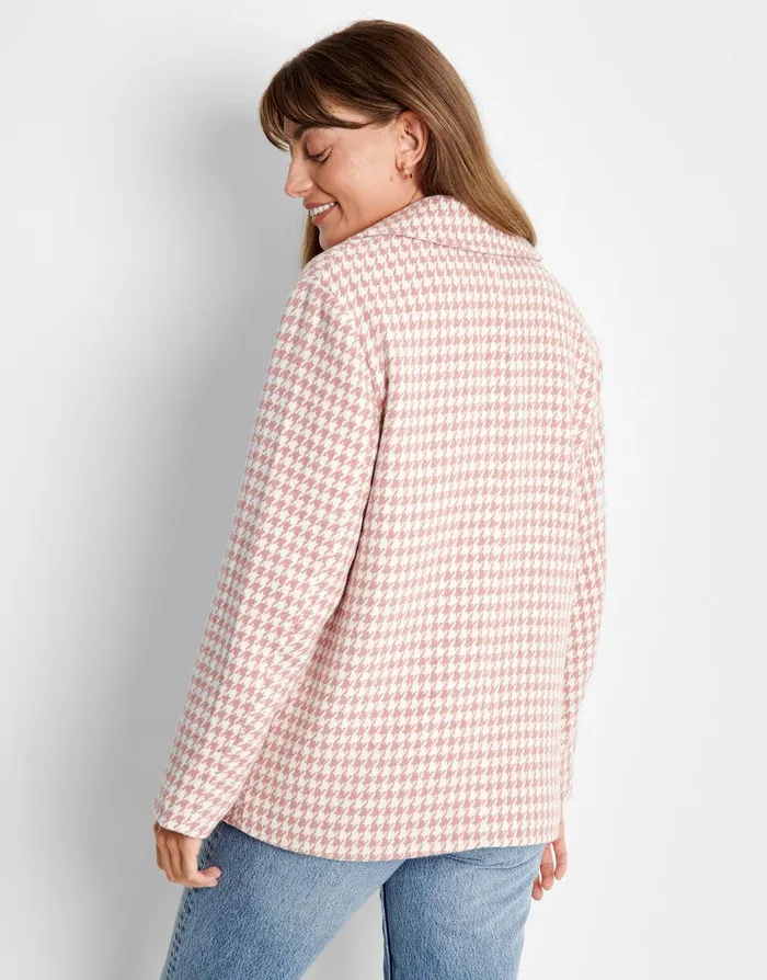 Women Pink Dogtooth Blazer Pink Threadbare Blazers Women Pink Dogtooth Blazer Pink Threadbare Blazers