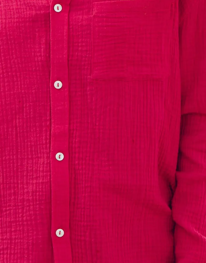 Women Pink Long Sleeve Cotton Crinkle Shirt Pink Threadbare Blouses and Shirts Women Pink Long Sleeve Cotton Crinkle Shirt Pink Threadbare Blouses and Shirts