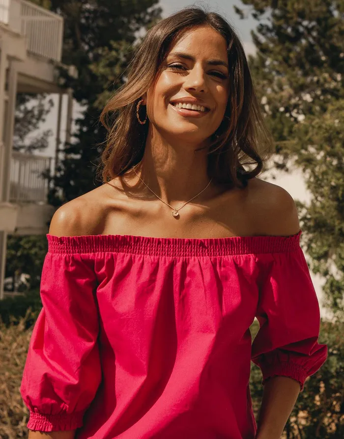 Women Pink Off The Shoulder Bardot Puff Sleeve Top Pink Threadbare Blouses and Shirts Women Pink Off The Shoulder Bardot Puff Sleeve Top Pink Threadbare Blouses and Shirts
