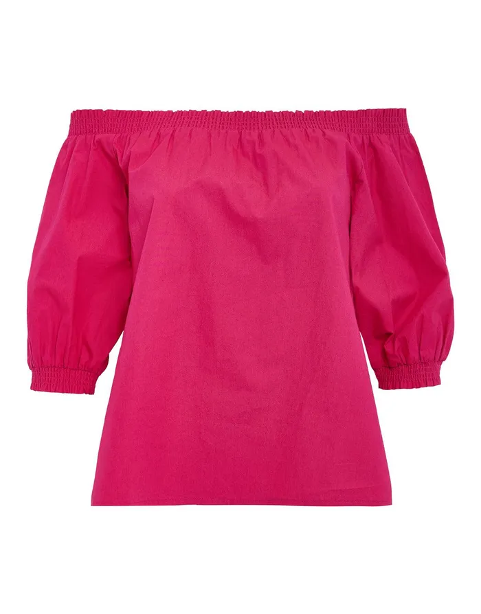 Women Pink Off The Shoulder Bardot Puff Sleeve Top Pink Threadbare Blouses and Shirts Women Pink Off The Shoulder Bardot Puff Sleeve Top Pink Threadbare Blouses and Shirts