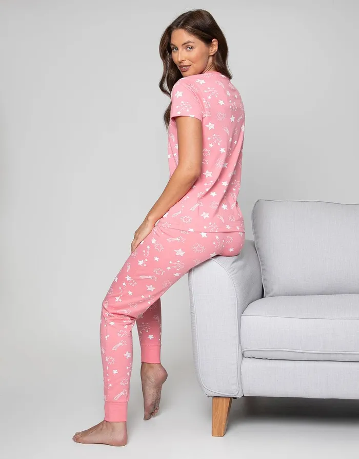 Women Pink Star Loungewear 2Piece Set Pink Threadbare Loungewear Women Pink Star Loungewear 2Piece Set Pink Threadbare Loungewear