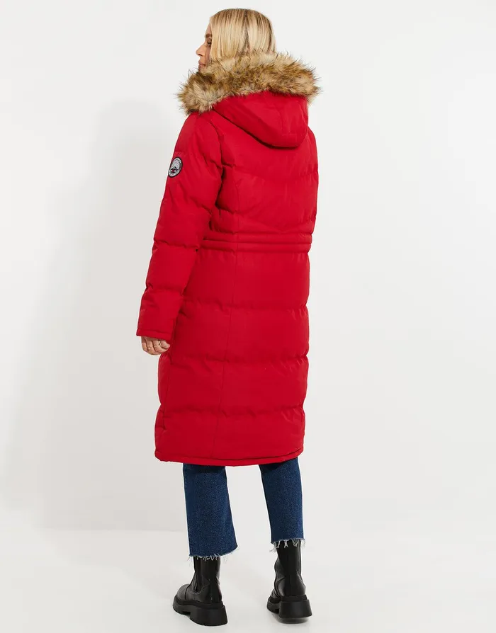 Women Red Longline Parka Jacket Red Threadbare Jackets and Coats Women Red Longline Parka Jacket Red Threadbare Jackets and Coats