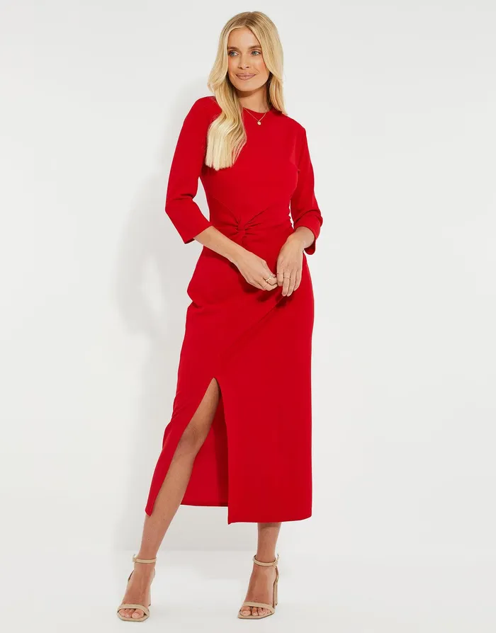 Women Red Side Split Jersey Dress Red Threadbare Dresses Women Red Side Split Jersey Dress Red Threadbare Dresses