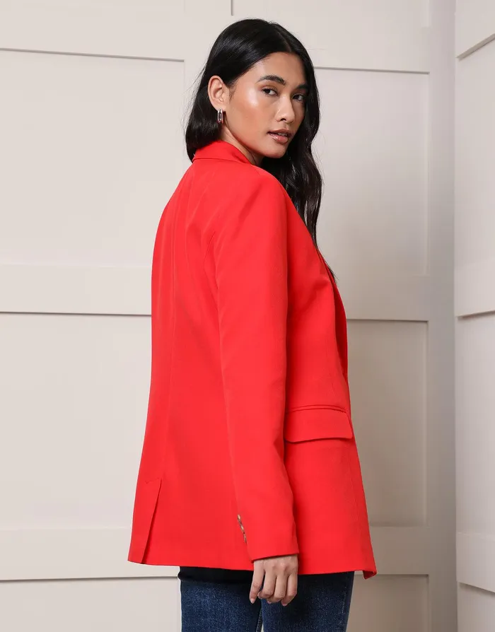 Women Red Single Breasted Relaxed Fit Blazer Red Threadbare Blazers Women Red Single Breasted Relaxed Fit Blazer Red Threadbare Blazers