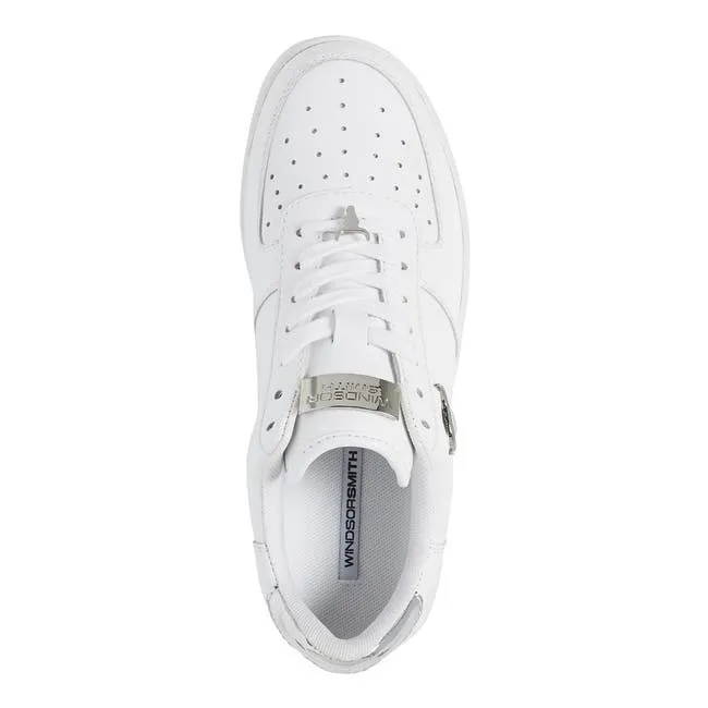 Women Rich White Leather Silver Metallic Sneakers Windsor Smith Platform Sneakers