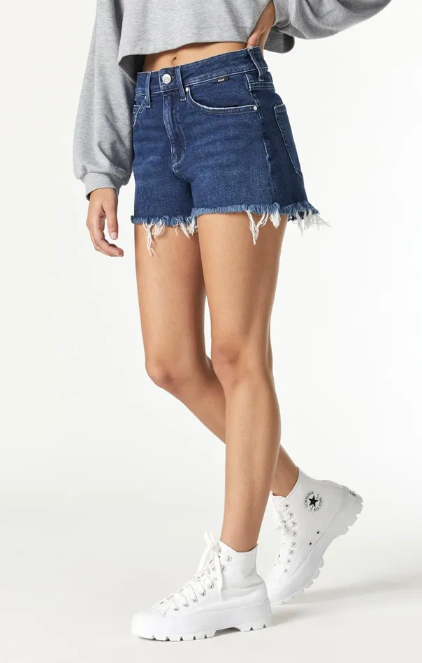 Women Rosie Boyfriend Shorts In Rinse LA Blue Mavi Jeans Shorts Women Rosie Boyfriend Shorts In Rinse LA Blue Mavi Jeans Shorts