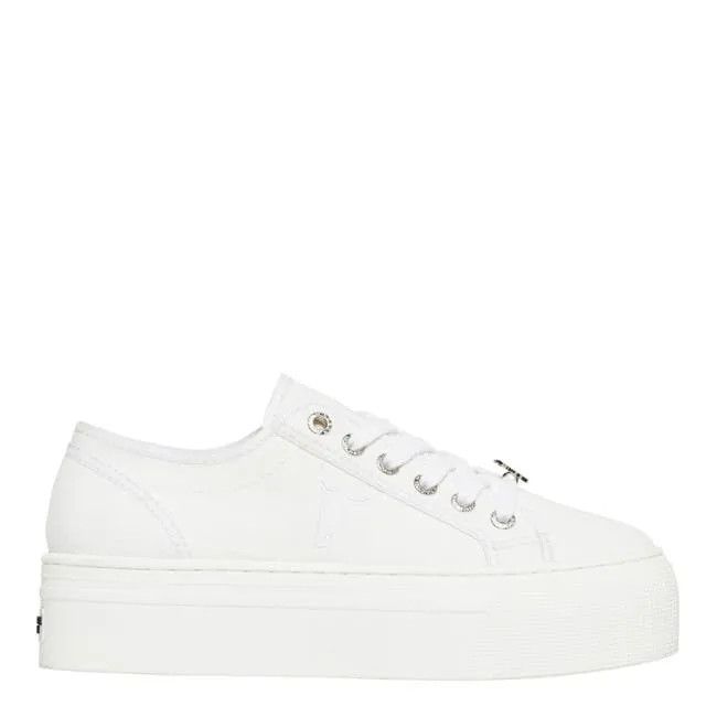 Women Ruby White Canvas Sneakers Windsor Smith Platform Sneakers