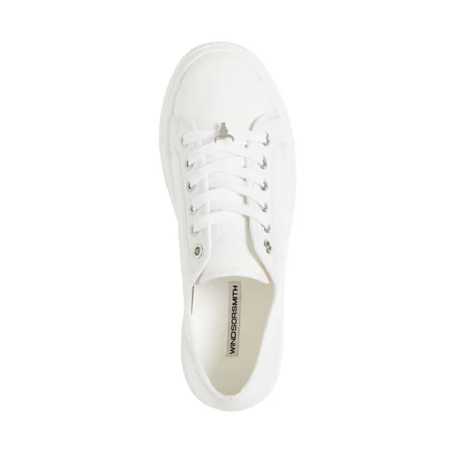 Women Ruby White Canvas Sneakers Windsor Smith Platform Sneakers