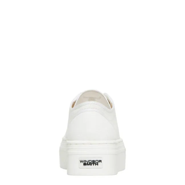 Women Ruby White Canvas Sneakers Windsor Smith Platform Sneakers