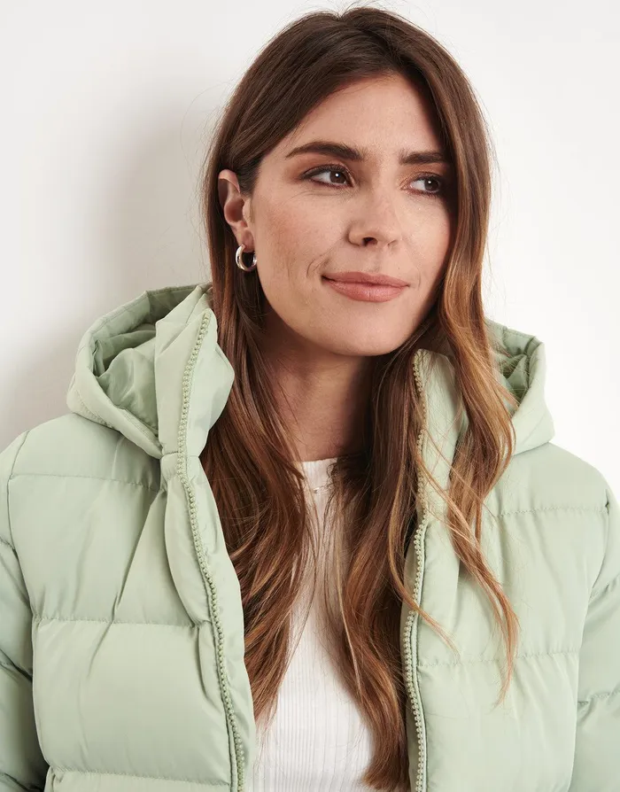 Women Sage Hooded Puffer Jacket Sage Threadbare Jackets and Coats Women Sage Hooded Puffer Jacket Sage Threadbare Jackets and Coats