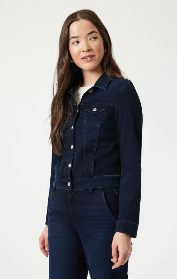 Women Samantha Jacket In Midnight Feather Blue Mavi Jeans Jackets Women Samantha Jacket In Midnight Feather Blue Mavi Jeans Jackets