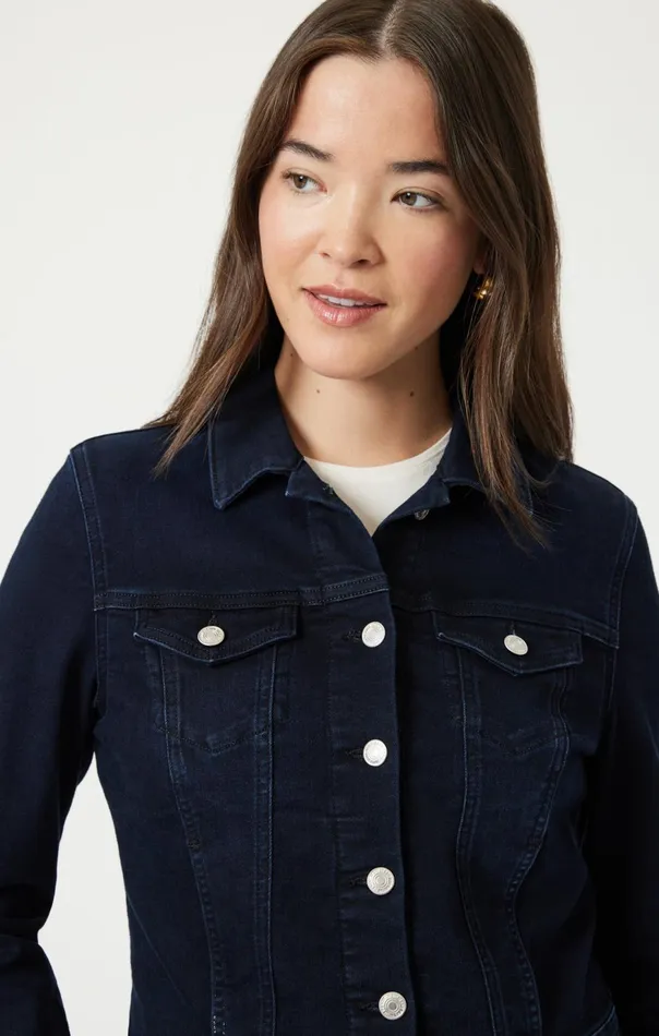 Women Samantha Jacket In Midnight Feather Blue Mavi Jeans Jackets Women Samantha Jacket In Midnight Feather Blue Mavi Jeans Jackets
