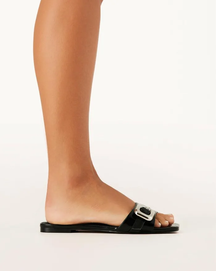 Women Sandals and Slides Billini TALYA 8211 JET SHINE