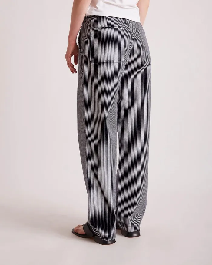 Women Saturdays NYC Pants Mulberry Cotton Stripe Twill Pant Ocean Women Saturdays NYC Pants Mulberry Cotton Stripe Twill Pant Ocean