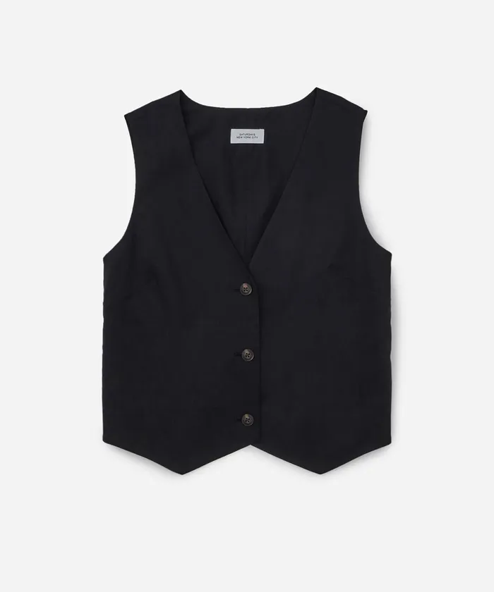 Women Saturdays NYC Shirts Jane Vest Black