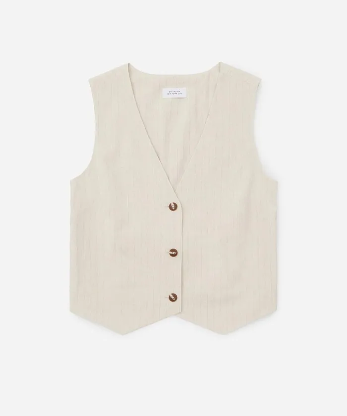 Women Saturdays NYC Shirts Jane Vest Natural