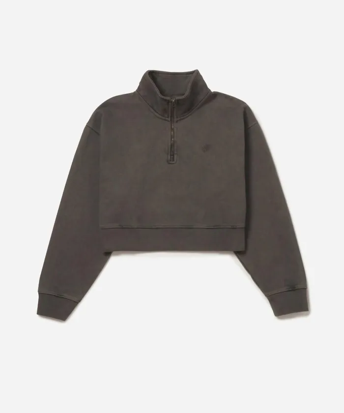 Women Saturdays NYC Sweatshirts and Sweatpants Eldridge Fundamental Cropped Quarter Zip Black Women Saturdays NYC Sweatshirts and Sweatpants Eldridge Fundamental Cropped Quarter Zip Black
