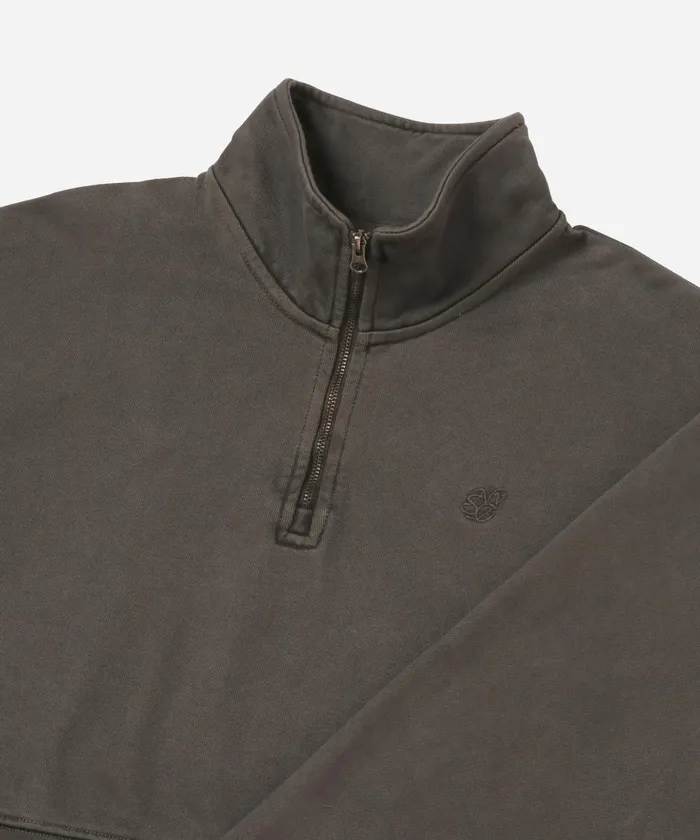Women Saturdays NYC Sweatshirts and Sweatpants Eldridge Fundamental Cropped Quarter Zip Black