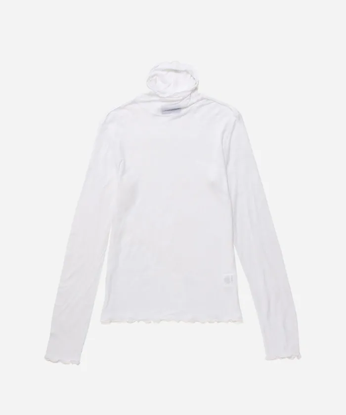 Women Saturdays NYC Tees and Knit Tops Sofia Lightweight Turtleneck Top Ivory