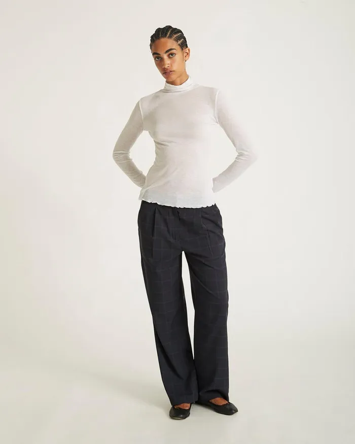 Women Saturdays NYC Tees and Knit Tops Sofia Lightweight Turtleneck Top Ivory