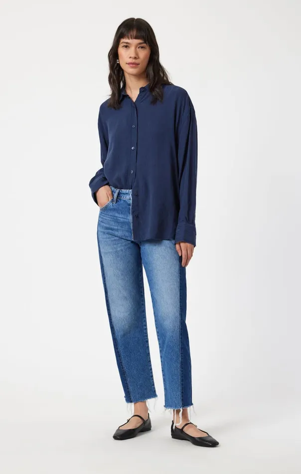 Women Savannah Straight Leg In Mix Blue Blocking Mavi Jeans Denim