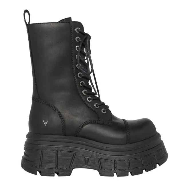 Women Screaming Black Platform Boots Windsor Smith Platforms