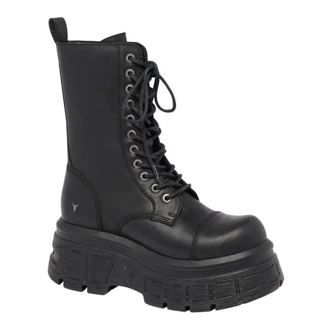 Women Screaming Black Platform Boots Windsor Smith Platforms