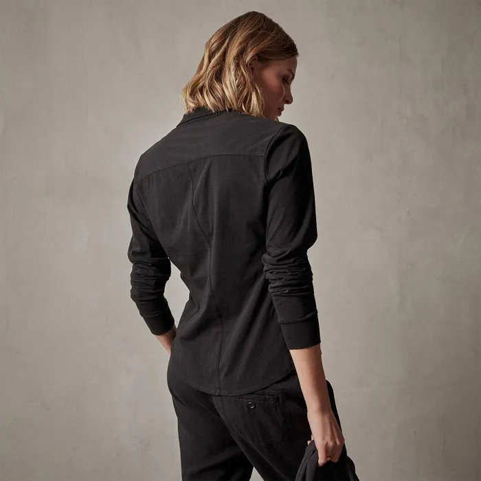 Women Shirting James Perse Clean Finish Jersey Shirt Black
