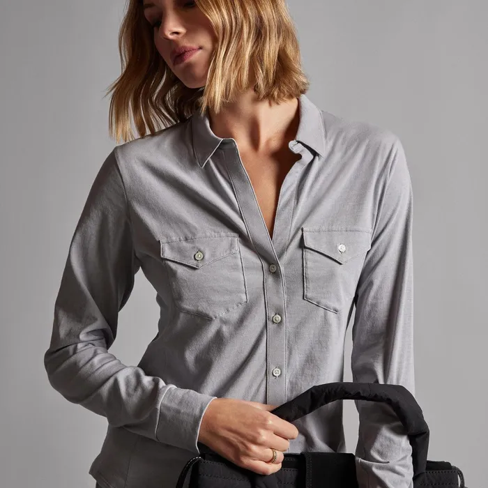 Women Shirting James Perse Clean Finish Jersey Shirt Breeze